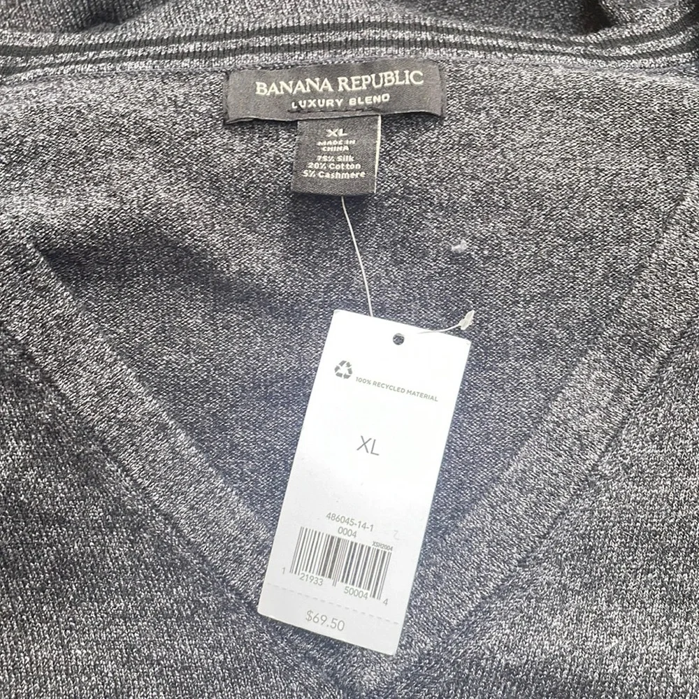 NWT Banana Republic gray silk cashmere blend Sweater Size Extra Large